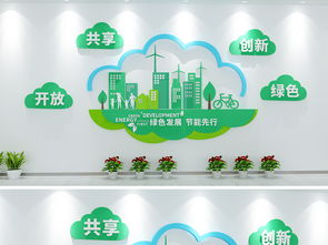 綠色科技，筑夢(mèng)未來 云朵環(huán)?？萍计髽I(yè)文化墻設(shè)計(jì)圖鑒